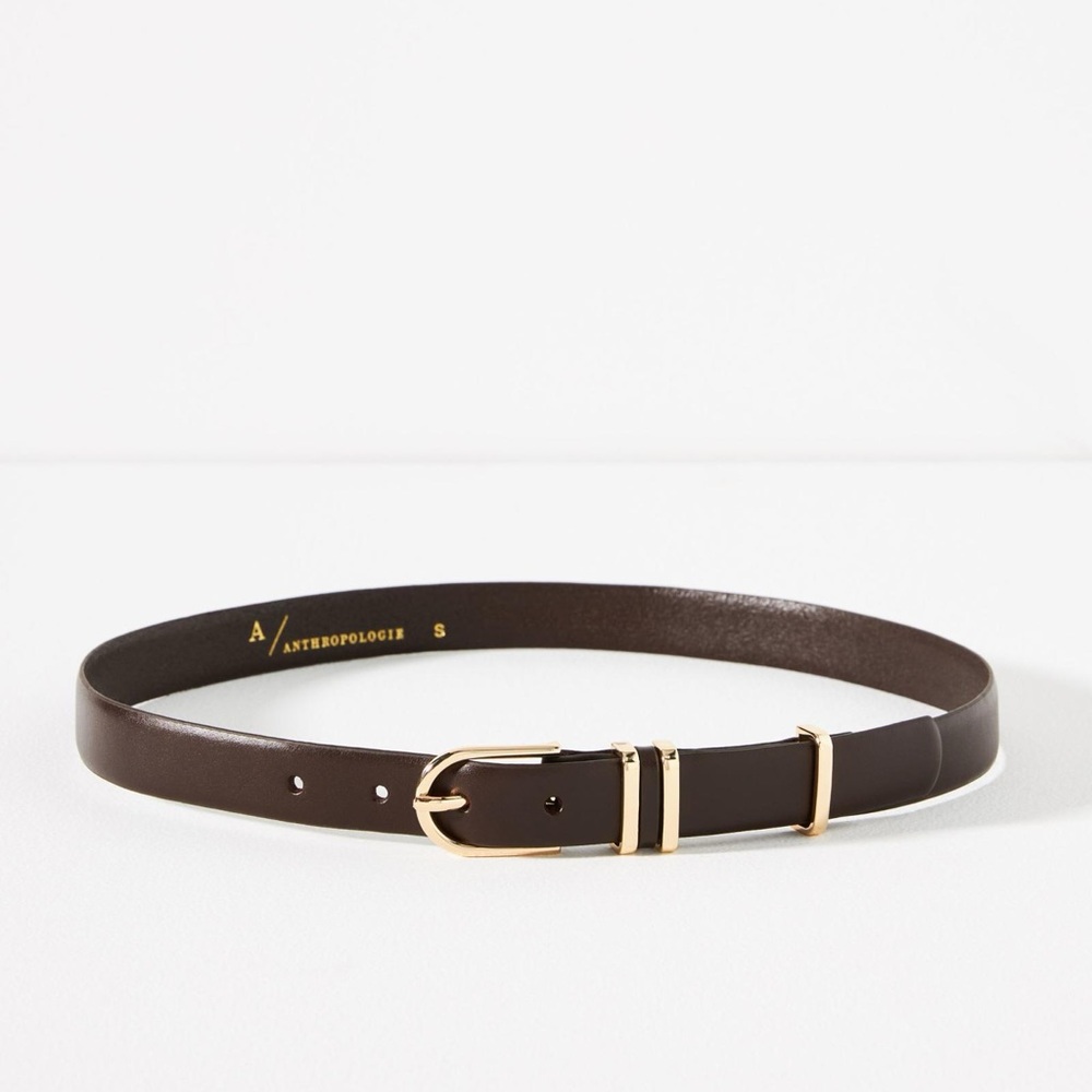 NWT By Anthropologie Basic Keeper Belt Brown Size S